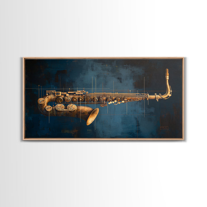 Abstract Rhythm Lines Like Painted Music Framed Canvas Print, Music Studio Art, Metal Wall Art, Studio Decor, Fine Art, Rhythm, MSA-2x1-43