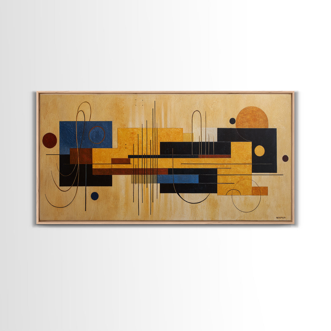 Album Cover Abstract Grid Framed Canvas Print, Music Studio Art, Home Decor, Studio Decor, Abstract Art, Rhythm, Music Wall Art, MSA-2x1-86