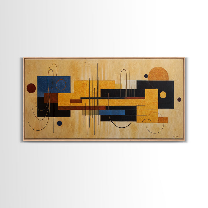 Album Cover Abstract Grid Framed Canvas Print, Music Studio Art, Home Decor, Studio Decor, Abstract Art, Rhythm, Music Wall Art, MSA-2x1-86