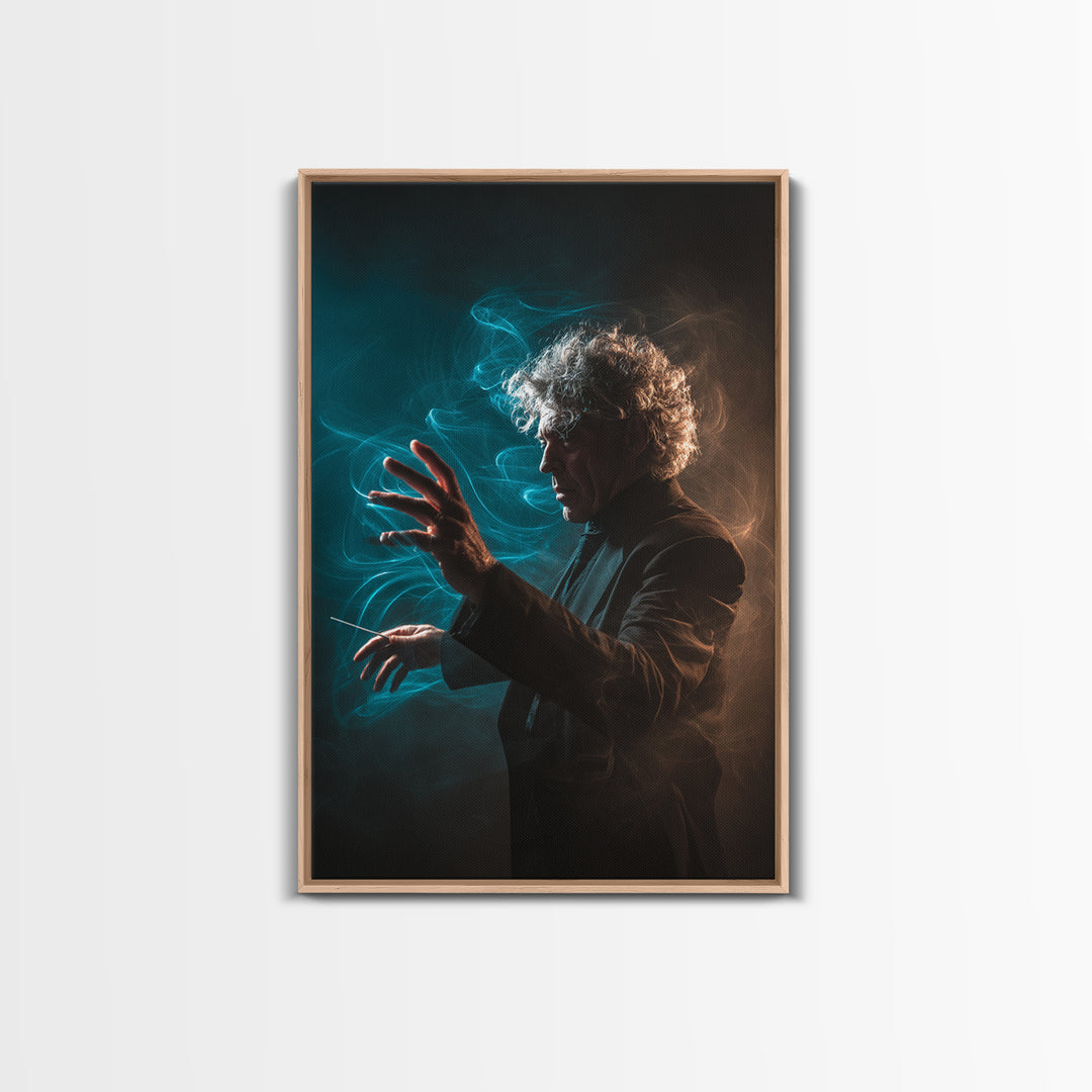 Orchestra Conductor Hands Framed Canvas Print, Music Studio Art, Art Print, Studio Decor, Fine Art, Rhythm, Digital Wall Art, MSA-2x3-100