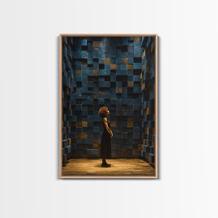Soundproof Foam Pattern Transformed into Art Framed Canvas Print, Music Studio Art, Music Lover Gift, Studio Decor, Rhythm, MSA-2x3-3