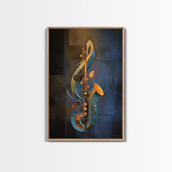 Musical Notes as Abstract Floating Shapes Without Canvas Print, Music Studio Art, Gifts for Musicians, Studio Decor, Rhythm, MSA-2x3-44