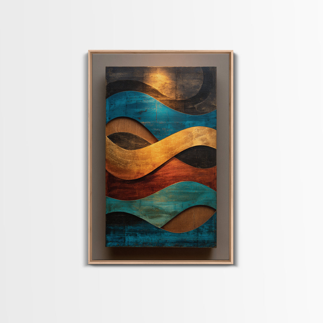 Abstract Sound Wave Framed Canvas Print, Music Studio Art, Wall Art, Studio Decor, Abstract Art, Rhythm, Trendy Wall Art, MSA-2x3-60