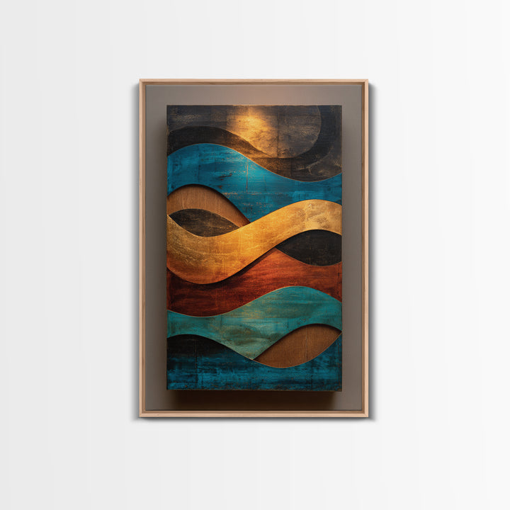 Abstract Sound Wave Framed Canvas Print, Music Studio Art, Wall Art, Studio Decor, Abstract Art, Rhythm, Trendy Wall Art, MSA-2x3-60