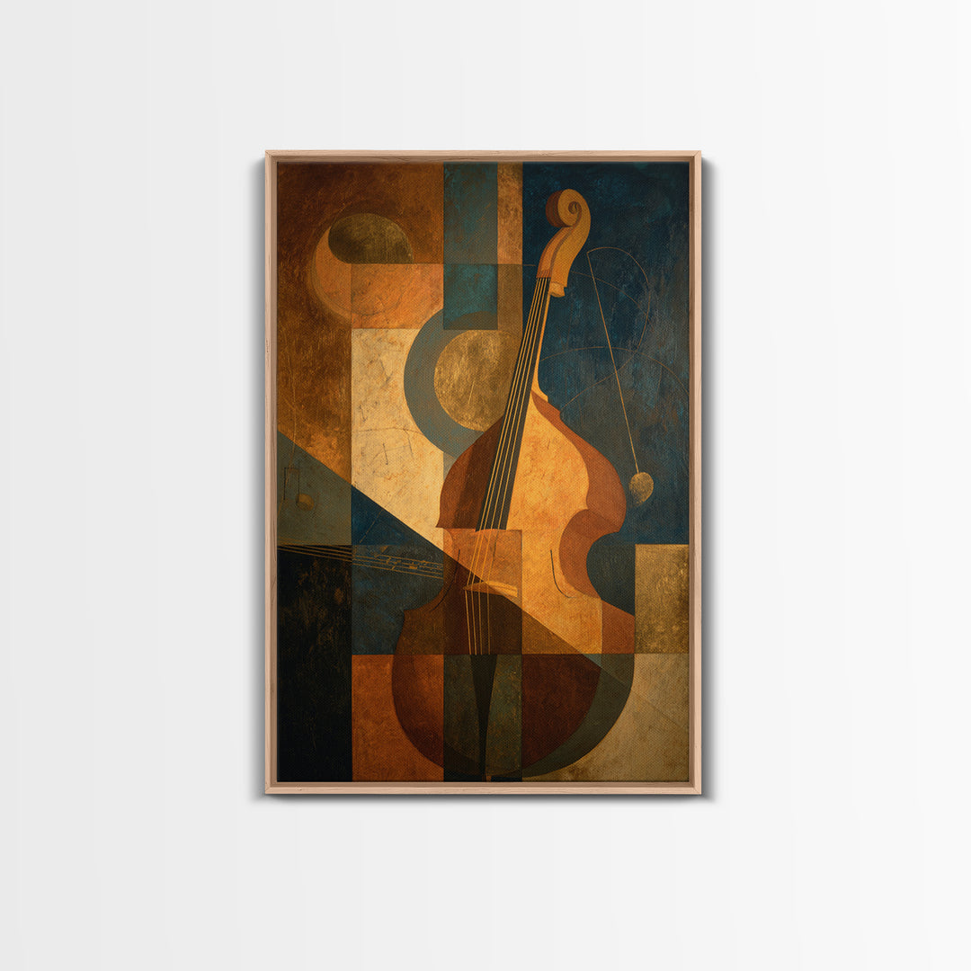 Musical Notes as Abstract Floating Shapes Without Framed Canvas Print, Music Studio Art, Printable Art, Studio Decor, Rhythm, MSA-2x3-68