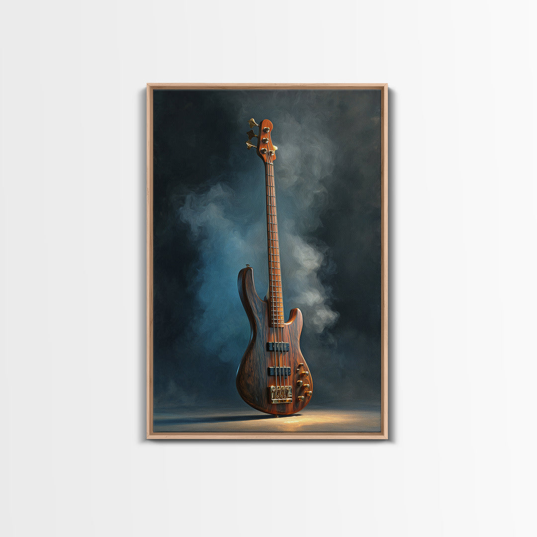 Bass Guitar Closeup Framed Canvas Print, Music Studio Art, Scripture Wall Art, Studio Decor, Fine Art, Rhythm, Travel Wall Art, MSA-2x3-69