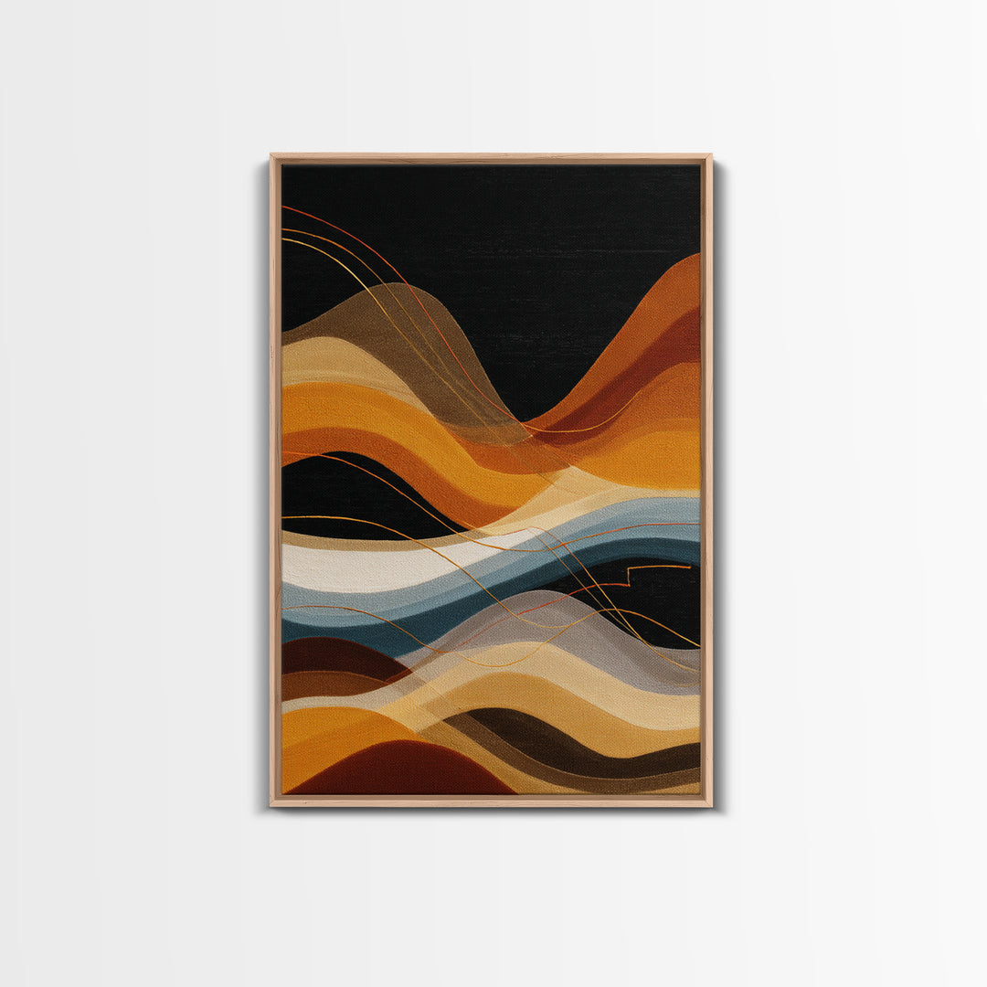 Abstract Sound Wave Framed Canvas Print, Music Studio Art, Travel Wall Art, Studio Decor, Abstract Art, Rhythm, Boho Decor, MSA-2x3-84