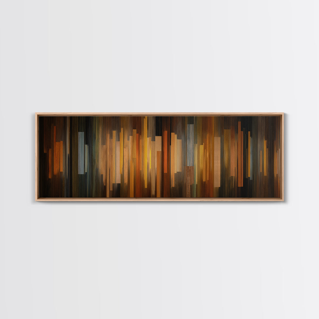 Abstract Rhythm Lines Like Painted Music Framed Canvas Print, Music Studio Art, Music Lover Gift, Studio Decor, Rhythm, MSA-3x1-15