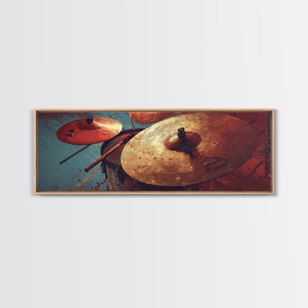 Gold Cymbal Closeup Canvas Print, Music Studio Art, Commission Painting, Studio Decor, Fine Art, Rhythm, Neutral Decor, MSA-3x1-16