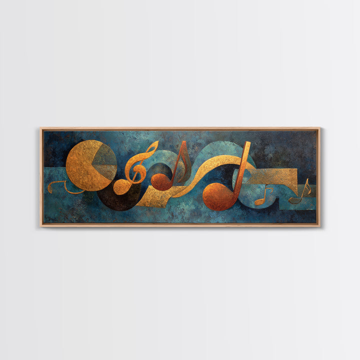 Musical Notes as Abstract Floating Shapes Without Canvas Print, Music Studio Art, Music Lover Gift, Studio Decor, Rhythm, MSA-3x1-28