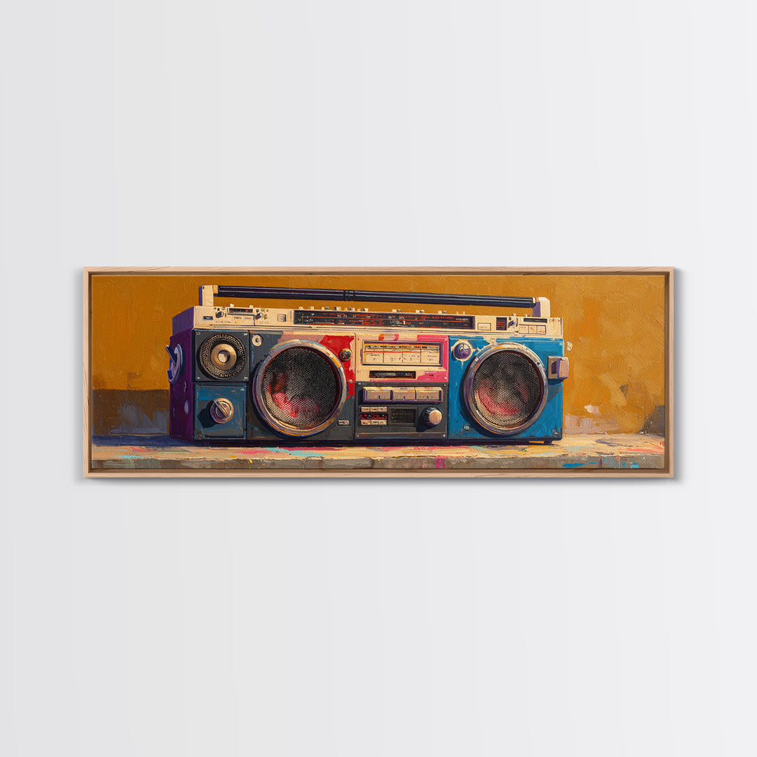 Hip Hop Boombox Canvas Print, Music Studio Art, Digital Download Art, Studio Decor, Fine Art, Rhythm, Music Lover Gift, MSA-3x1-33