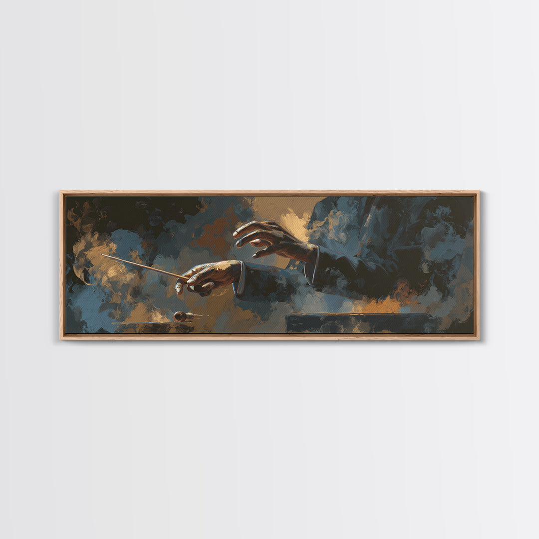 Orchestra Conductor Hands Canvas Print, Music Studio Art, Music Lover, Studio Decor, Fine Art, Rhythm, Minimalist Decor, MSA-3x1-36