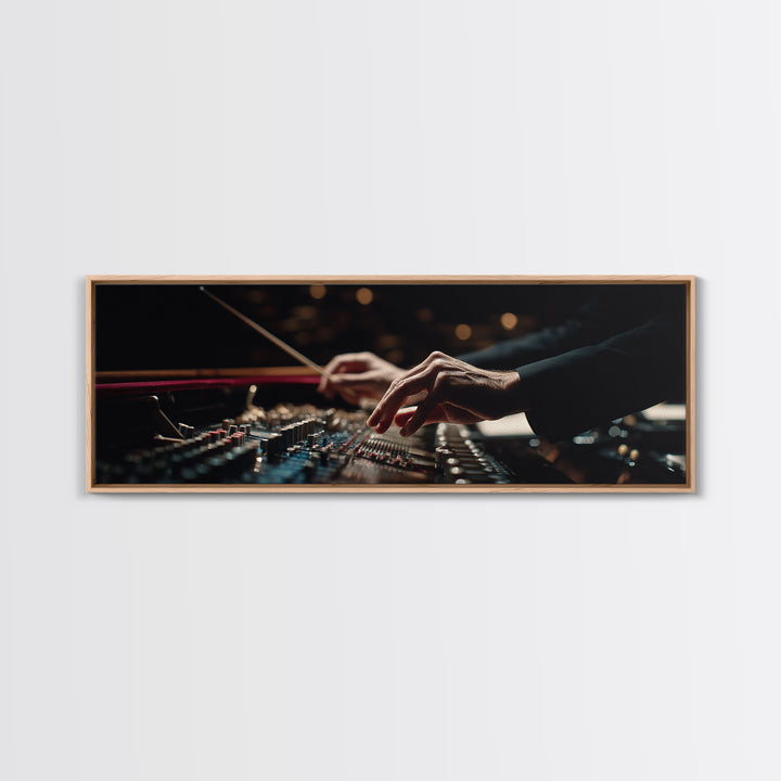 Orchestra Conductor Hands Framed Canvas Print, Music Studio Art, Boho Decor, Studio Decor, Fine Art, Rhythm, Printable Wall Art, MSA-3x1-60