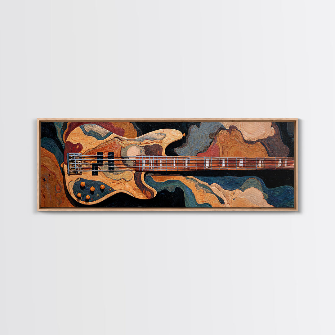 Bass Guitar Closeup Framed Canvas Print, Music Studio Art, Music Art, Studio Decor, Rhythm, Modern Decor, Fine Art Print, MSA-3x1-77