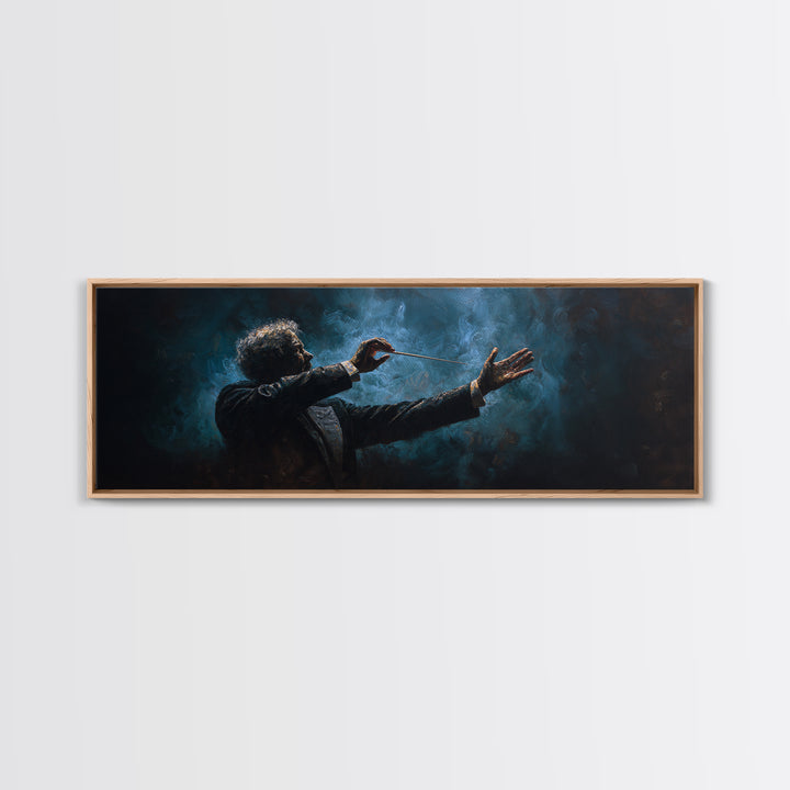 Orchestra Conductor Hands Framed Canvas Print, Music Studio Art, Music, Studio Decor, Fine Art, Rhythm, Digital Download Art, MSA-3x1-84