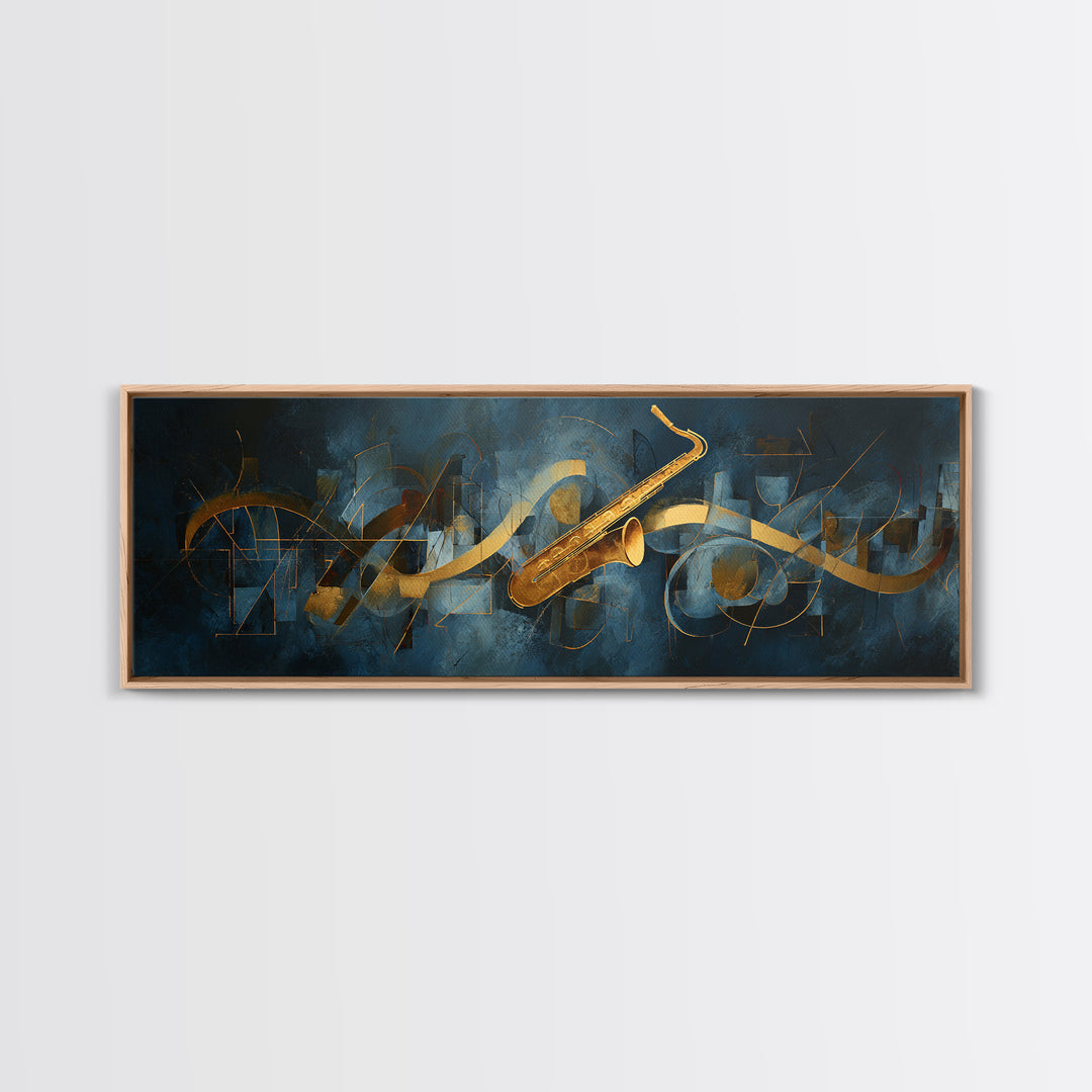 Abstract Rhythm Lines Like Painted Music Framed Canvas Print, Music Studio Art, Digital Wall Art, Studio Decor, Abstract Art, MSA-3x1-87