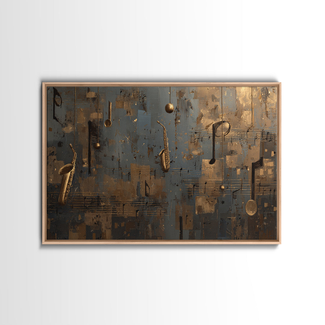 Musical Notes as Abstract Floating Shapes Without Canvas Print, Music Studio Art, Music Wall Art, Studio Decor, Abstract Art, MSA-3x2-16