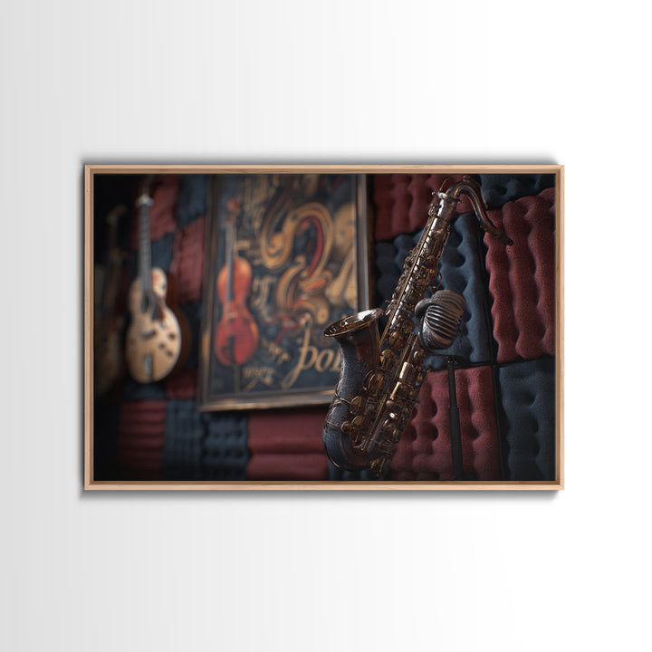 Soundproof Foam Pattern Transformed into Art Framed Canvas Print, Music Studio Art, Painting from Photo, Studio Decor, Rhythm, MSA-3x2-23