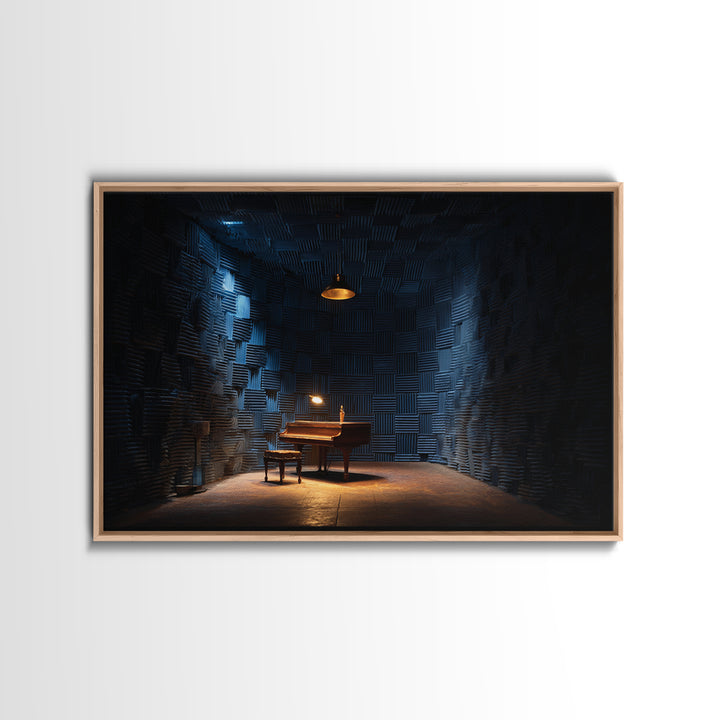 Soundproof Foam Pattern Transformed into Art Framed Canvas Print, Music Studio Art, Room Decor, Studio Decor, Oil Painting, MSA-3x2-47