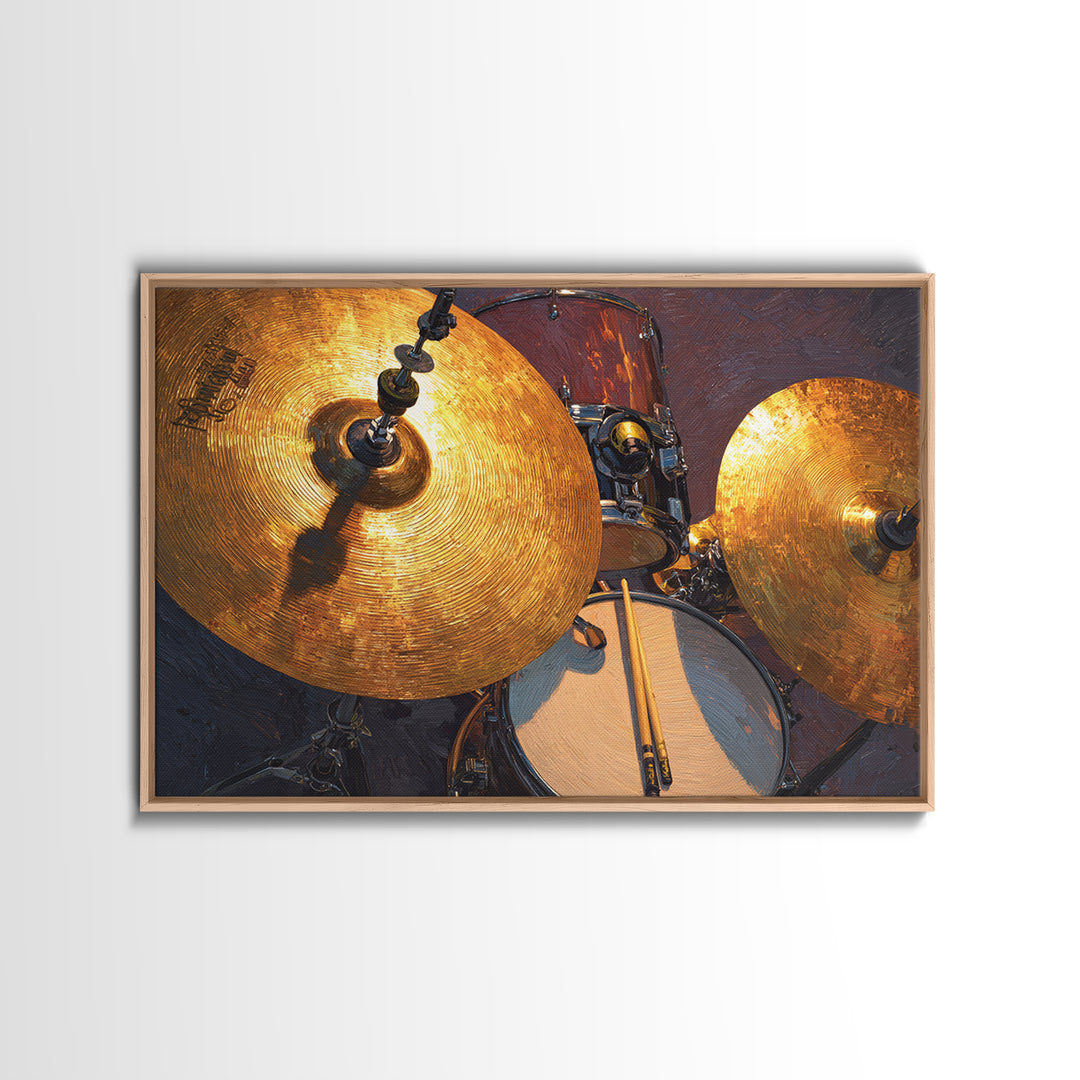 Gold Cymbal Closeup Canvas Print, Music Studio Art, Painting from Photo, Studio Decor, Abstract Art, Rhythm, MSA-3x2-52