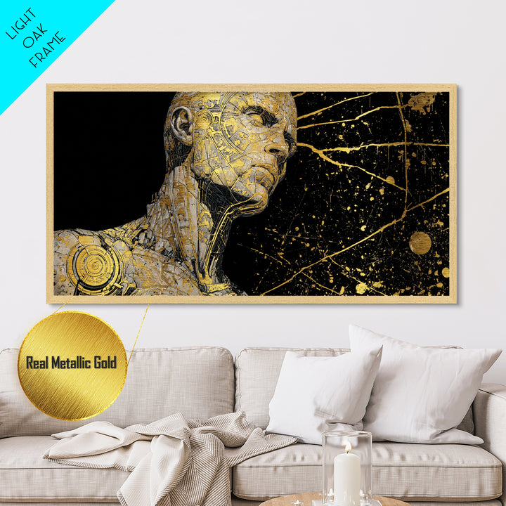 Metallic Gold Metal Print, Coeus God of Intelligence, Greek Mythology Wall Art, Ancient Greece Decor, Luxury Gold Foil Artwork