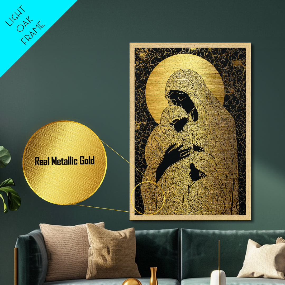 Hermes Greek God Leaping, Mythology Divine Messenger, Metallic Gold Art Print, Ancient Greek Wall Decor, Real Wood Frame