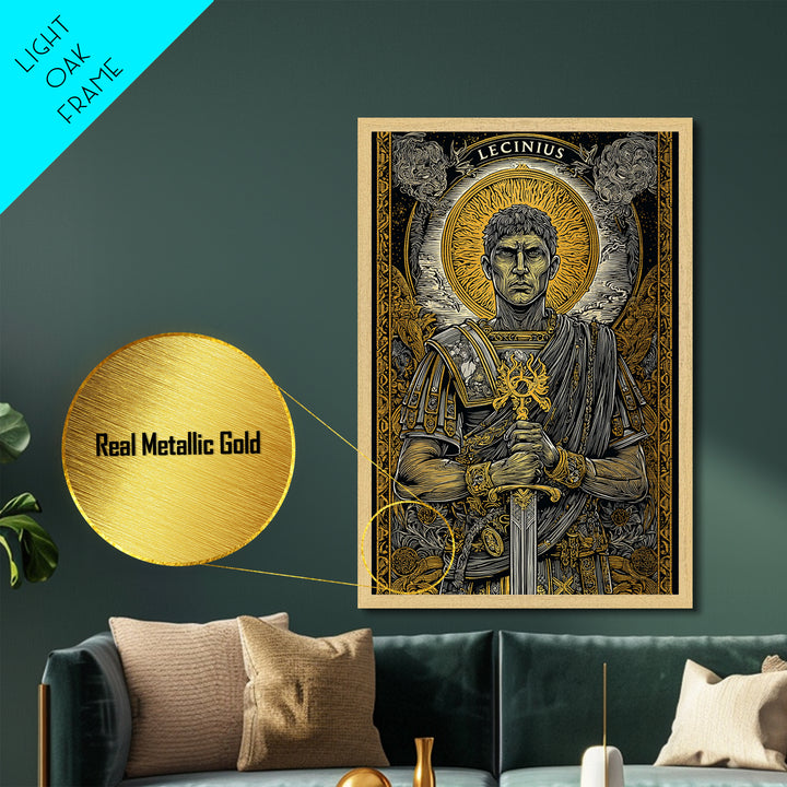 Hestia With Eternal Flame, Goddess Of Hearth, Greek Mythology Metallic Gold Art, Fire Goddess Wall Print, Real Wood Frame