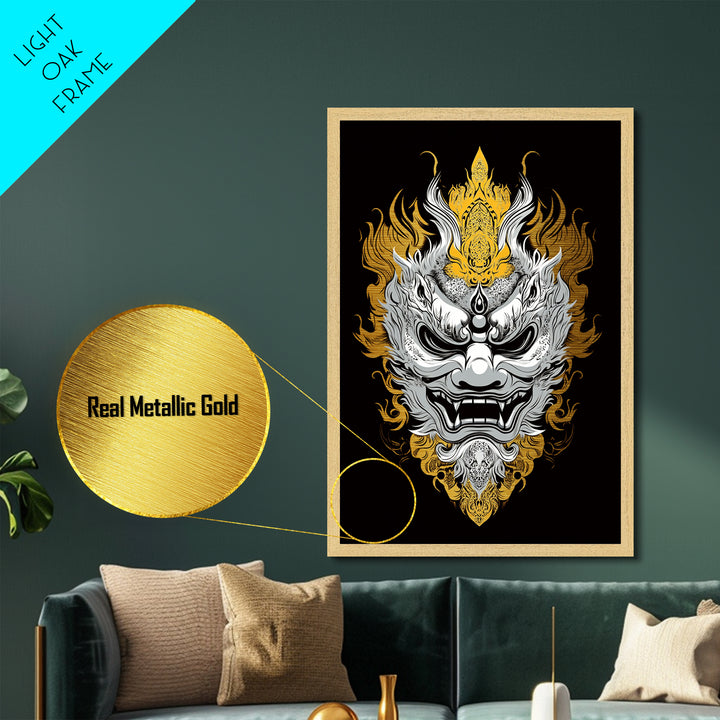 Jaguar Head Splatter Painting, Metallic Gold Art, Exotic Animal Metal Print, Real Wood Frame, Wild Cat Wall Decor, Bold Modern Artwork