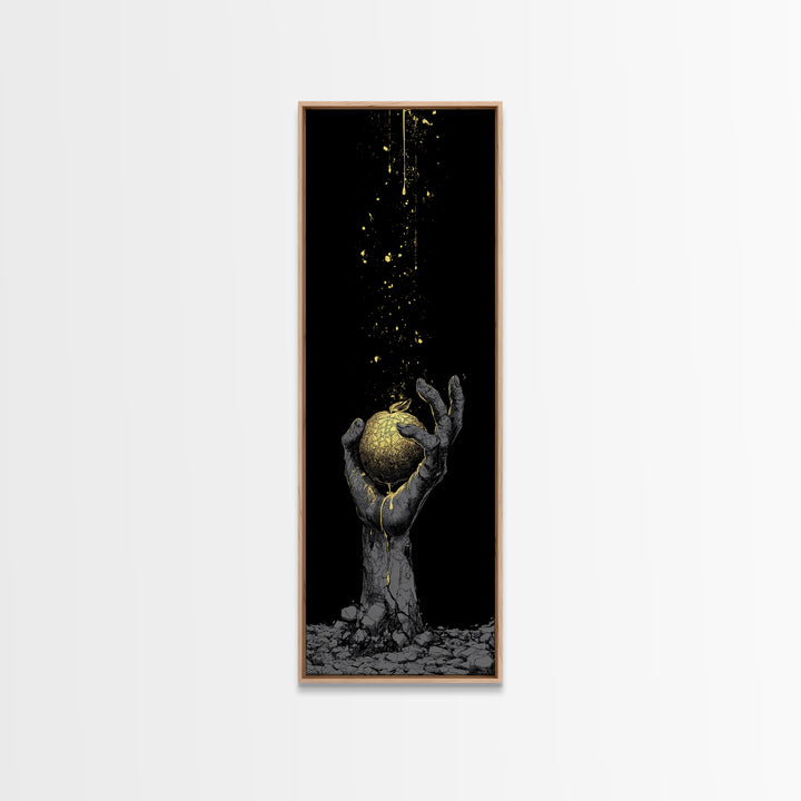 Golden Apple of Idunn Canvas Gold Art Canvas Art, Norse Mythology Viking Decor for Dad Gift or Office, in real wood frame
