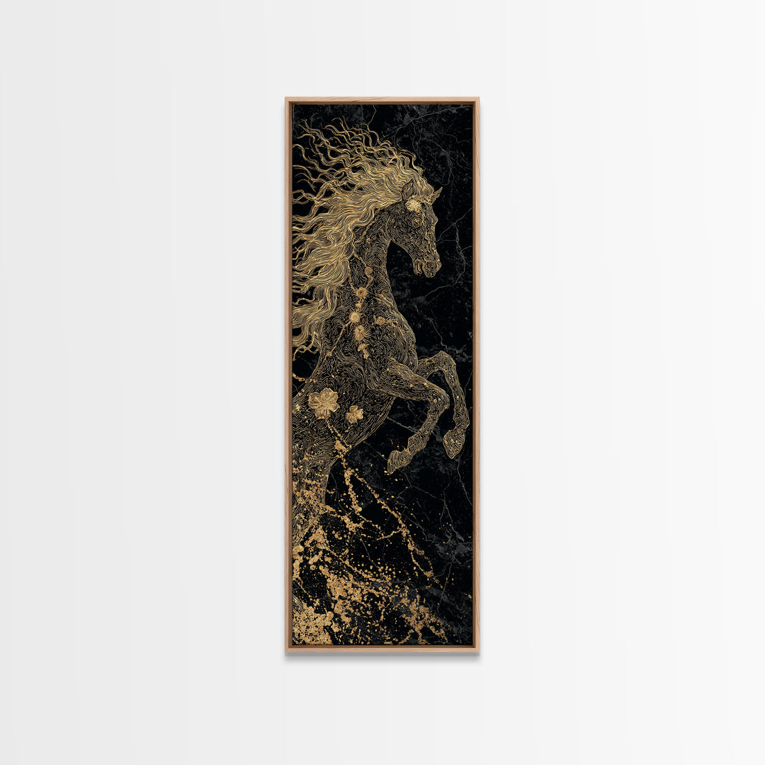 Norse Goddess Freyja Canvas Gold Art, Nordic Mythology Canvas Art for Dad Gift or Office Wall Decor, Elegant Viking Theme in Real Wood Frame