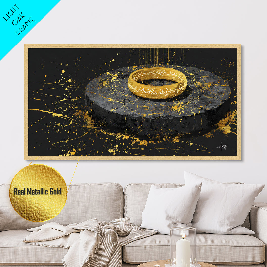 Mythic Norse Warriors Metallic Gold Art Viking Battle Silhouette Metal Art, Office Wall Decor or Dad Gift framed in real wood