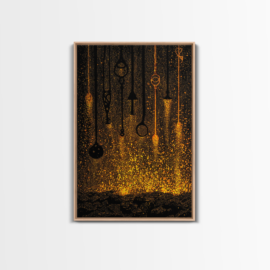Baldur Norse Myth Canvas Gold Art Canvas Art – Viking God Wall Decor, Nordic Mythology Office Art or Man Cave Gift, wood frame