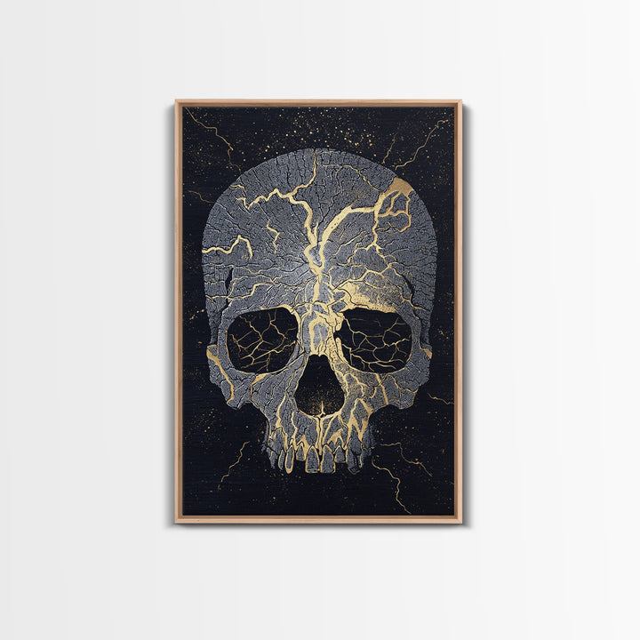 Canvas Art Canvas Gold Art of Norse Giant Ymir | Nordic Mythology Wall Art Framed in Real Wood | Viking Decor for Office or Study