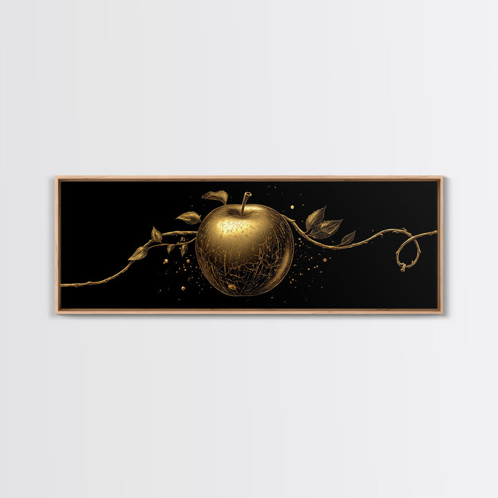 Golden Apple of Idunn Canvas Gold Art Norse Mythology Canvas Art Viking Decor framed in real wood, Unique Nordic Office Art