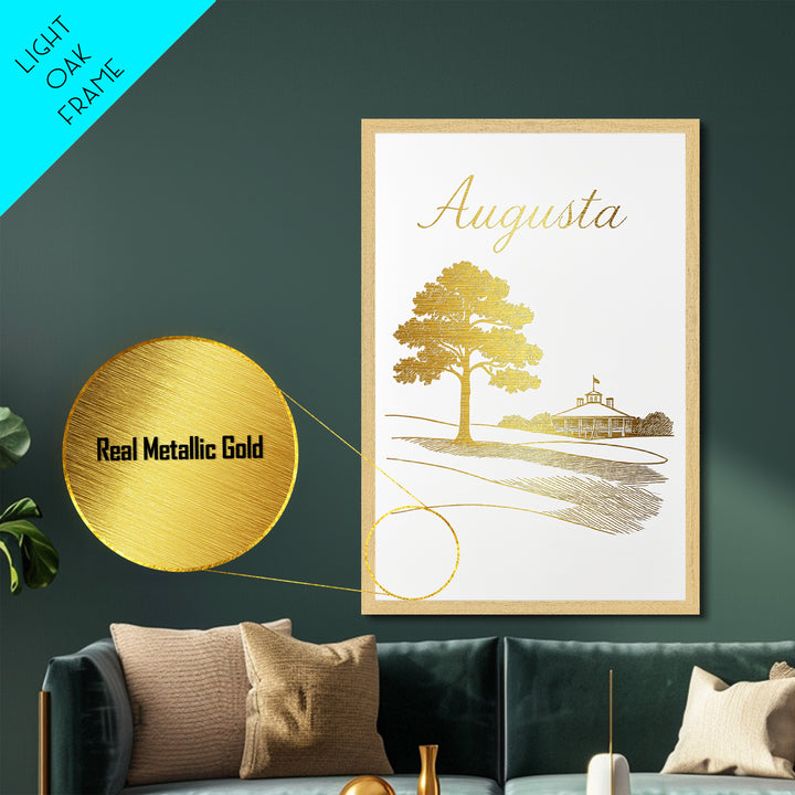 Augusta Georgia Travel, Metallic Gold Art, Wood Framed Art, Metal Art, Modern Wall Art, Adventure Lover Gift