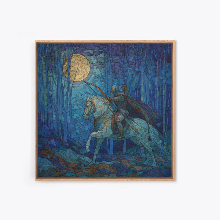 Centaur Archer in Misty Forest Framed Canvas Print, Mythological Art, Luxury Decor, Living Room Decor, Fine Art, Legend, MYT-1x1-40