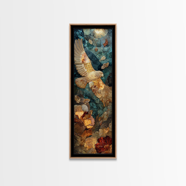 Icarus Falling Through Golden Sky and Feathers Canvas Print, Mythological Art, Printable Wall Art, Living Room Decor, Legend, MYT-1x3-64