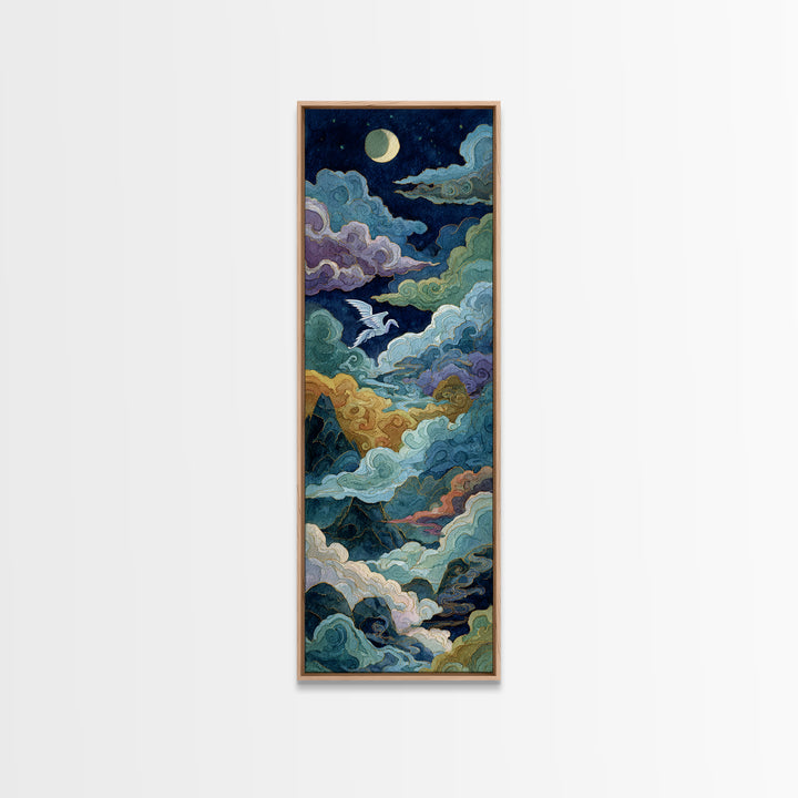 Pegasus Flying Above Cloud Kingdom Canvas Print, Mythological Art, Artwork, Living Room Decor, Legend, Gallery Wall Art, MYT-1x3-81