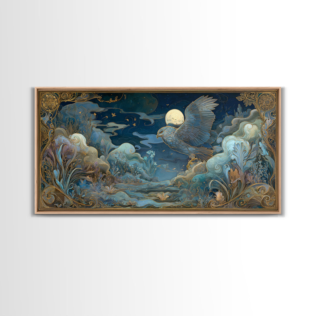 Zeus Eagle and Thundercloud Composition Framed Canvas Print, Mythological Art, Decor, Living Room Decor, Fine Art, Legend, MYT-2x1-43
