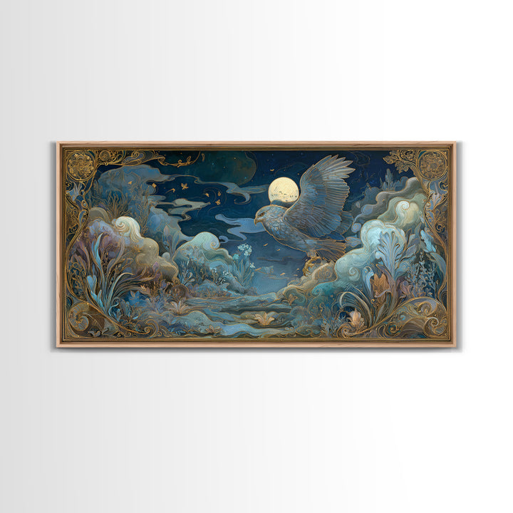 Zeus Eagle and Thundercloud Composition Framed Canvas Print, Mythological Art, Decor, Living Room Decor, Fine Art, Legend, MYT-2x1-43