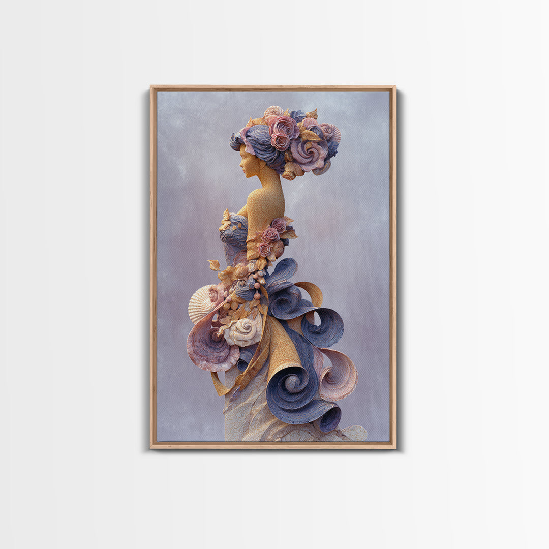 Roman Venus Figure Framed Canvas Print, Mythological Art, Statement Artwork, Living Room Decor, Fine Art, Legend, Wall Decor, MYT-2x3-2