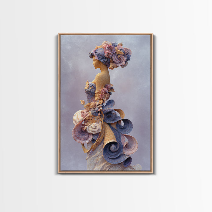Roman Venus Figure Framed Canvas Print, Mythological Art, Statement Artwork, Living Room Decor, Fine Art, Legend, Wall Decor, MYT-2x3-2