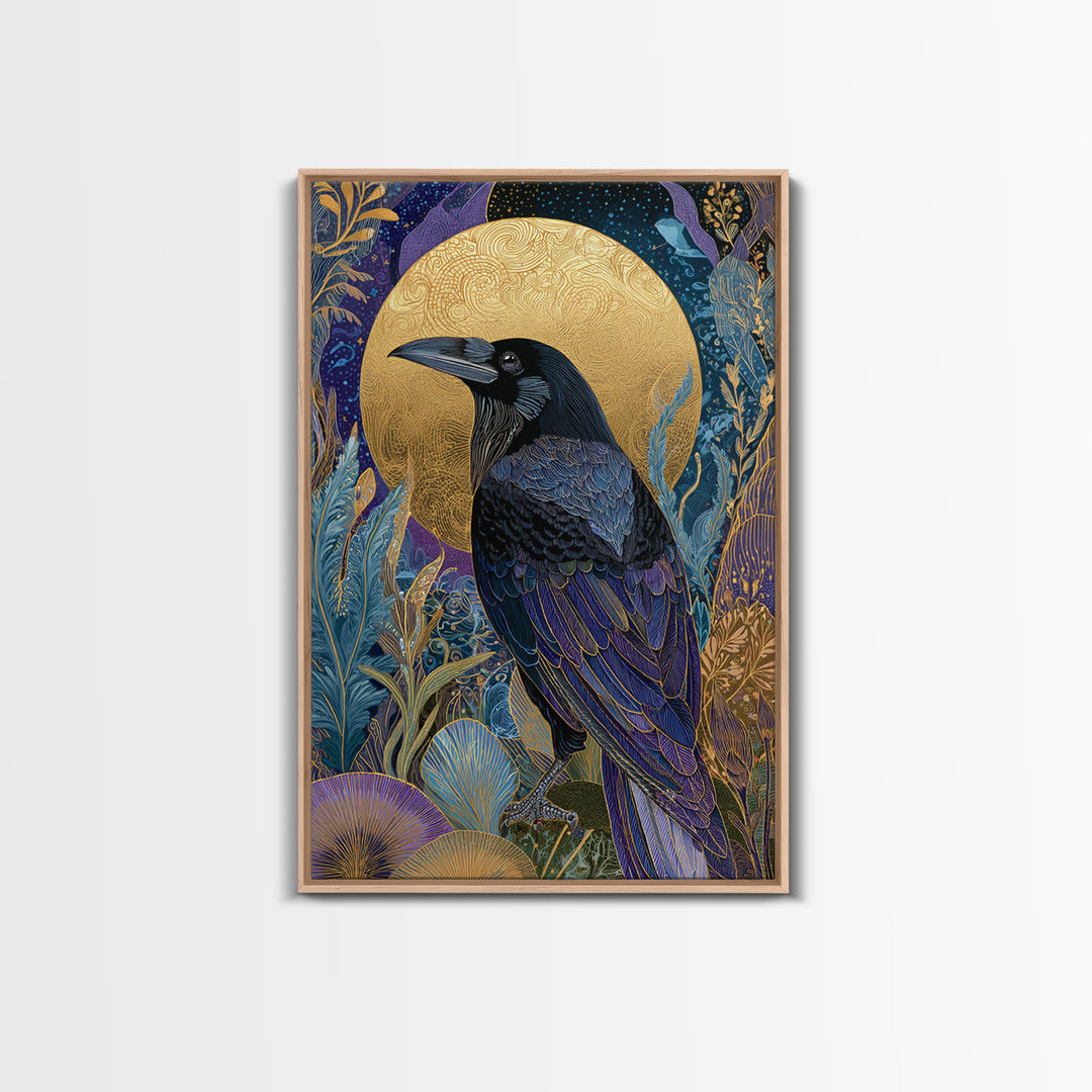 Odin Raven Pair Framed Canvas Print, Mythological Art, Print, Living Room Decor, Fine Art, Legend, Dark Academia Decor, MYT-2x3-75