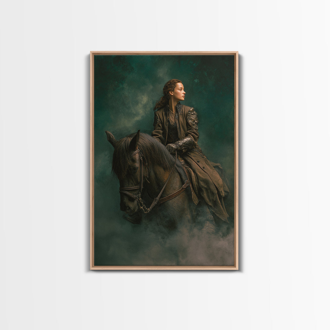 Norse Valkyrie Riding Through Storm Clouds Canvas Print, Mythological Art, Gothic Home Decor, Living Room Decor, Legend, MYT-2x3-89