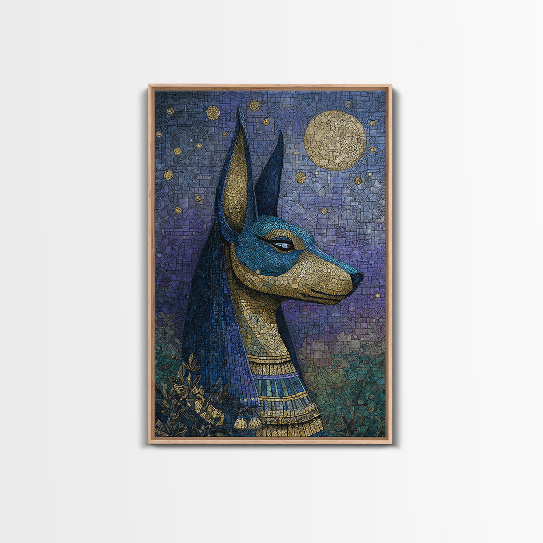 Anubis Profile with Desert Stars Canvas Print, Mythological Art, Printable Art, Living Room Decor, Legend, Unique Home Decor, MYT-2x3-91