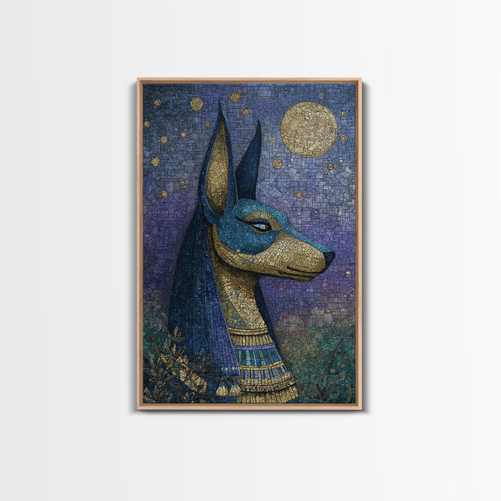 Anubis Profile with Desert Stars Canvas Print, Mythological Art, Printable Art, Living Room Decor, Legend, Unique Home Decor, MYT-2x3-91