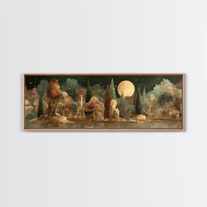 Icarus Falling Through Golden Sky and Feathers Canvas Print, Mythological Art, Downloadable Art, Living Room Decor, Legend, MYT-3x1-20