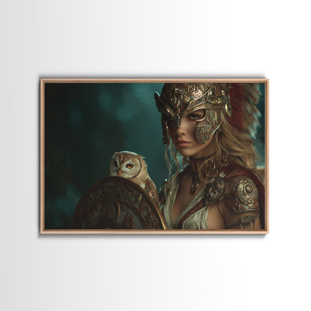 Athena Warrior Woman Canvas Print, Mythological Art, Printable Art, Living Room Decor, Fine Art, Legend, Unique Home Decor, MYT-3x2-30