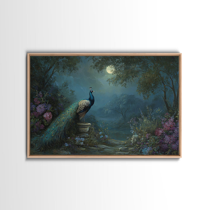 Hera Peacock Symbolism Framed Canvas Print, Mythological Art, Gothic Home Decor, Living Room Decor, Oil Painting, Legend, MYT-3x2-50