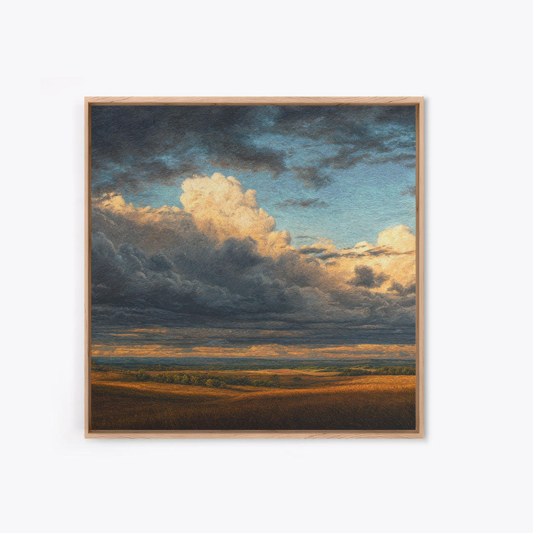 Storm Clouds over a Rolling Prairie Canvas Print, Nature Art, Mountain Wall Art, Living Room Decor, Fine Art, Nature, NAT-1x1-14